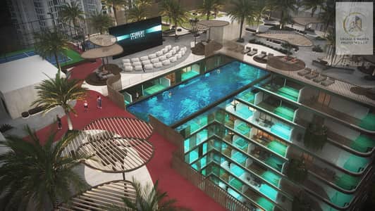 شقة 1 غرفة نوم للبيع في مجمع دبي لاند ريزيدنس، دبي - Peace Lagoons Roof Top - 4 - Infiniti Pool. jpg