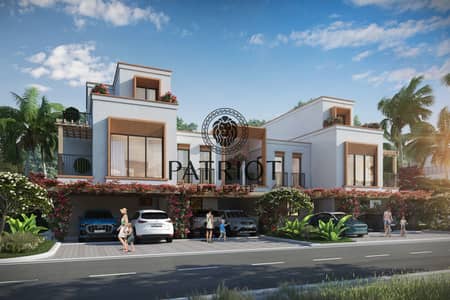 5 Bedroom Townhouse for Sale in DAMAC Lagoons, Dubai - Mykonos - Front 01 Brown. jpg