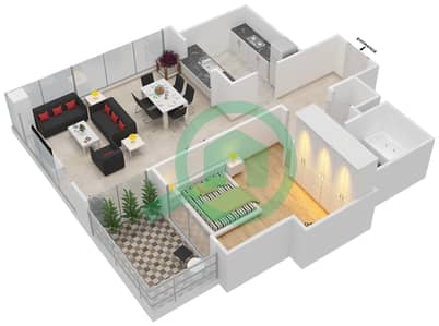 壹号公寓大楼 - 1 卧室公寓套房4 FLOOR 3-36戶型图