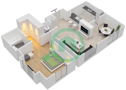 The Residence 7 - 1 Bedroom Apartment Suite 3A FLOOR 3 Floor plan