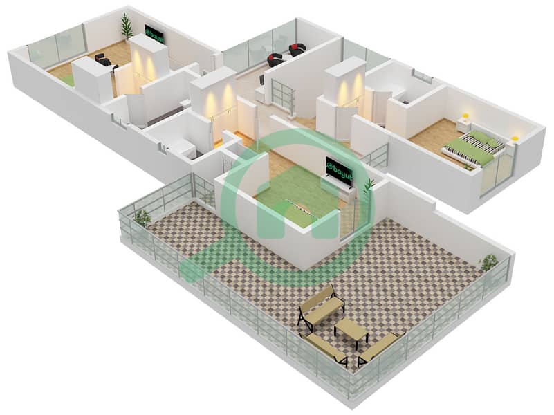 Al Sarfa Villas - 3 Bedroom Villa Type A Floor plan Type A Floor First interactive3D