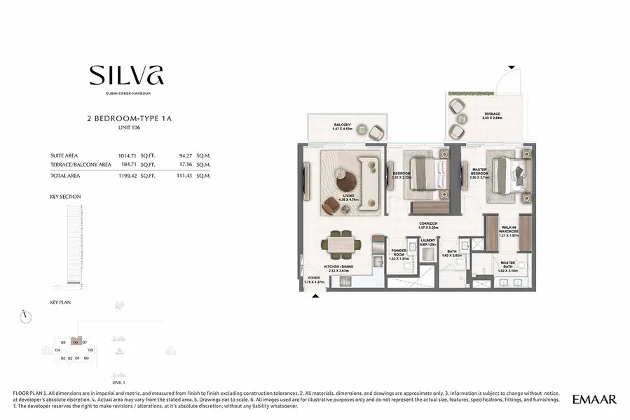 2 BR floor plan