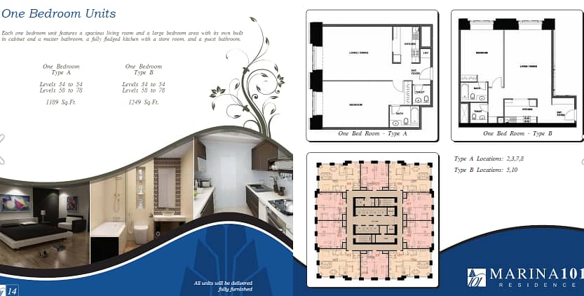 Квартира в Дубай Марина，Марина 101, 1 спальня, 1400000 AED - 6463830