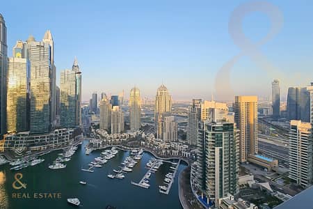 3 Bedroom Apartment for Rent in Dubai Marina, Dubai - 2 cheque | Full Marina View | Vacant | High Floor