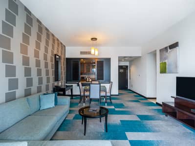 1 Bedroom Hotel Apartment for Rent in Deira, Dubai - Living Room. jpg