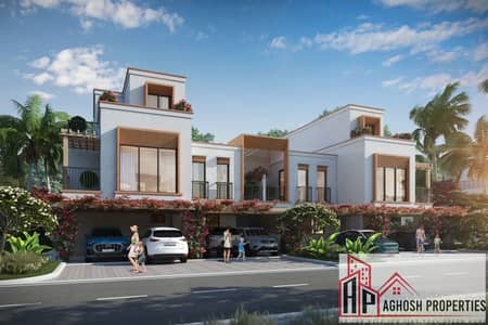 3 Bedroom Townhouse for Sale in DAMAC Lagoons, Dubai - Mykonos - Front 01 Brown. jpg