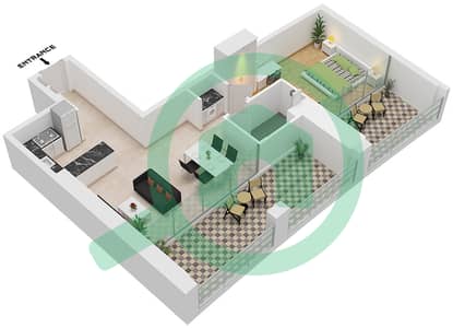 Binghatti Skyrise Tower C - 1 Bedroom Apartment Type 05 Floor plan