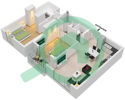 Crystal Residences Tower A - 2 Bedroom Apartment Type/unit 2A / UNIT 3-5 FLOOR 3-11 Floor plan