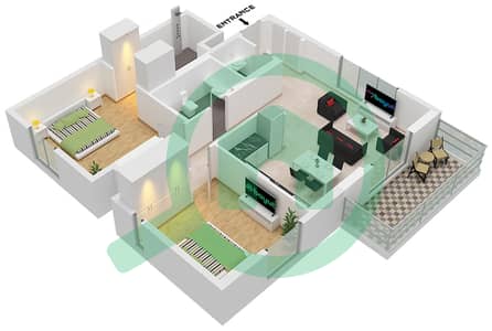 Crystal Residences Tower A - 2 Bedroom Apartment Type/unit 2B-1 / UNIT 13 FLOOR 4-11 Floor plan