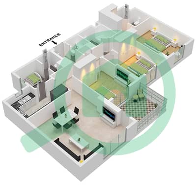 Crystal Residences Tower A - 3 Bedroom Apartment Type/unit 3A-3 / UNIT 9 FLOOR 4-11 Floor plan Crystal Residences Tower A - 3 Bedroom Apartment Type/unit 3A-3 / UNIT 9 FLOOR 4-11 Floor plan