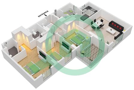 Crystal Residences Tower A - 3 Bedroom Apartment Type/unit 3A-4 / UNIT 11 FLOOR 4-10 Floor plan Crystal Residences Tower A - 3 Bedroom Apartment Type/unit 3A-4 / UNIT 11 FLOOR 4-10 Floor plan
