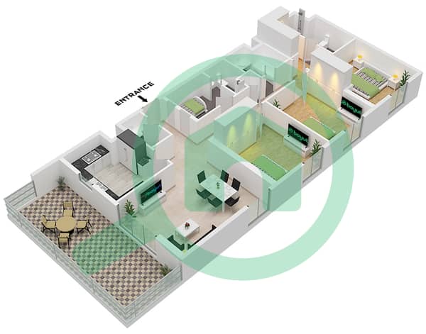 Type 3F Unit 1 Floor 4-10 Type 3F Unit 1 Floor 4-10