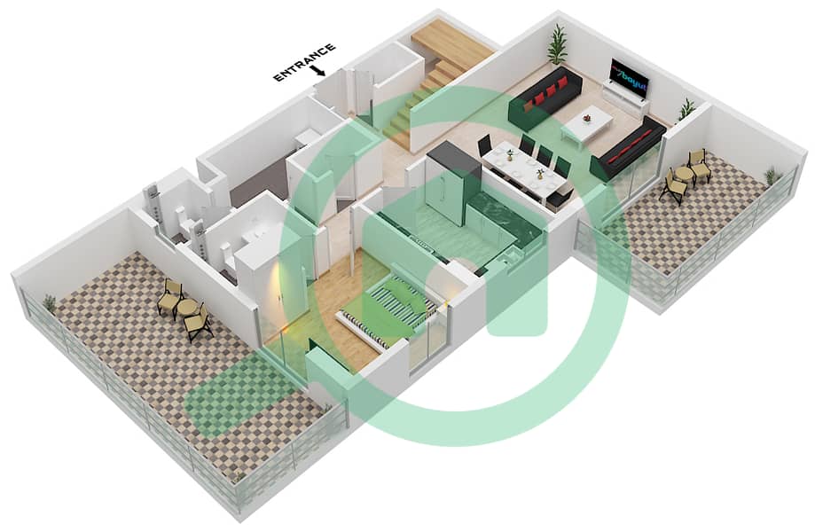 Crystal Residences Tower A - 4 Bedroom Apartment Type/unit 4D-C/UNIT 11 FLOOR 11,12 Floor plan Type 4D-C Unit 11 Lower Floor 11 interactive3D