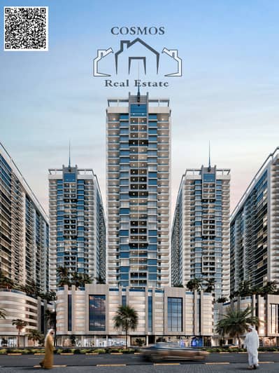 فلیٹ 1 غرفة نوم للبيع في المنطقة الحرة عجمان، عجمان - Ajman Creek Towers Single Tower View. jpg
