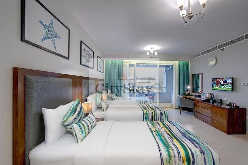 Large Deluxe Triple Sea View In Serviced Hotel Apartments