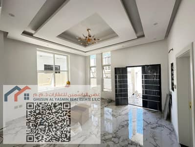 For rent, a modern villa in Al Zahia, the first resident, 6 master bedrooms, a living room, a hall, and a maids room. Its price is 120,000 directly.