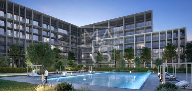 阿尔加达， 夏尔迦 2 卧室公寓待售 - Pool-view-of-Safa-buildings-feature. jpg