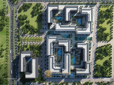 姆瓦伊莱社区， 夏尔迦 2 卧室公寓待售 - Masterplan Render  - Al Mamsha Raseel. jpg