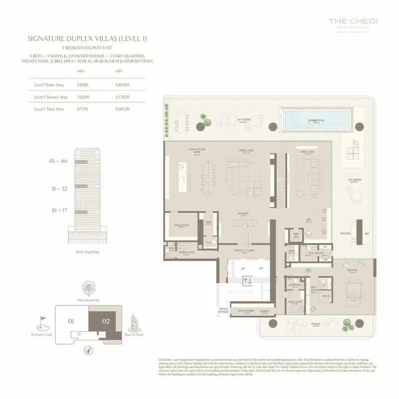5 BR floor plan