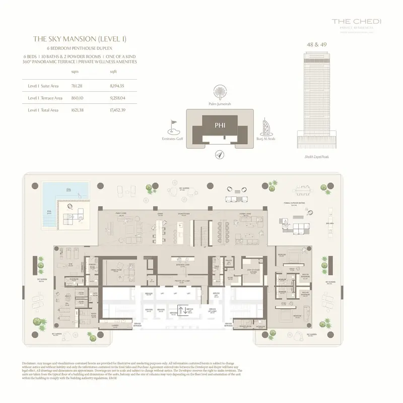 6 BR floor plan