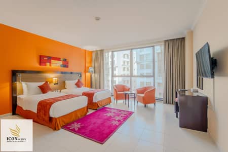 2 Cпальни Апартаменты в отеле в аренду в Аль Барша, Дубай - DLX SUITE 2BR  TWIN BED. JPG