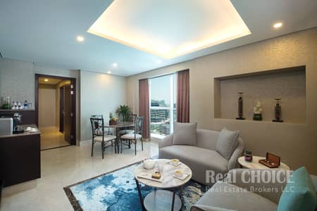 1 Bedroom Hotel Apartment for Rent in Business Bay, Dubai - Executive Suite, Living Room, Dubai Water Canal View, Gulf Court Hotel Business Bay, Dubai,UAE (2). jpg