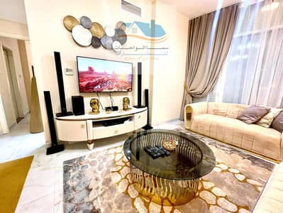 1 Bedroom Apartment for Rent in Al Majaz, Sharjah - Al Majaz 2, opposite Al Qasba, the Sultan Building, next to the Babel Towers, A room and a hall with 2 bathrooms and a balcony,