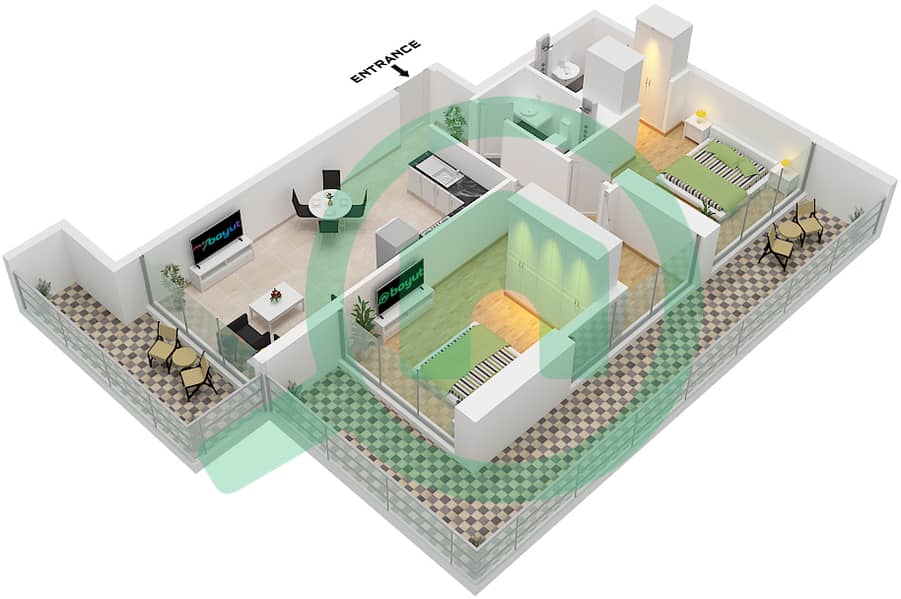 Elitz 2 by Danube Tower 1 - 2 Bedroom Apartment Type/unit C / UNIT 6 FLOOR 18-19 Floor plan Type C Unit 6 Floor 18-19
Unit 5 Floor 18 interactive3D