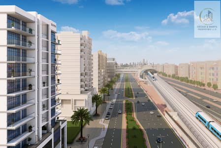 شقة 3 غرف نوم للبيع في الفرجان، دبي - Afra_Facade-with-Marina-view-03. jpg