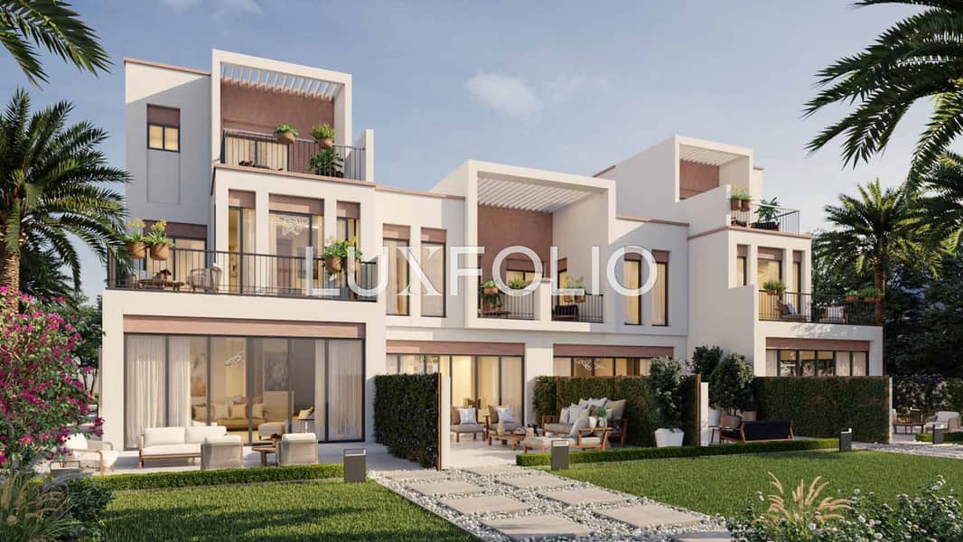位于大马士革湖住宅，布拉瓦海岸别墅 4 卧室的联排别墅 2525000 AED - 12091570