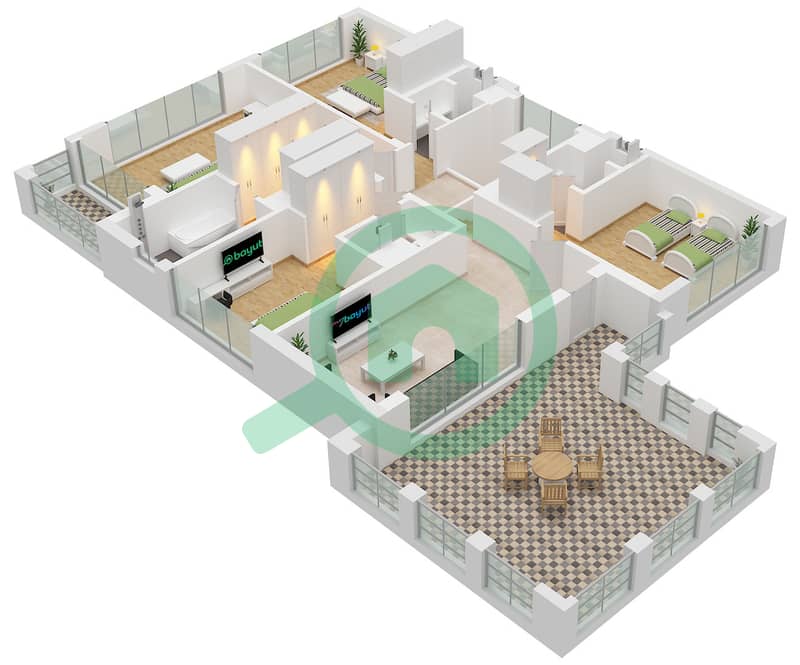 Nad Al Sheba Villas - 5 Bedroom Villa Type B Floor plan Type B Floor First interactive3D