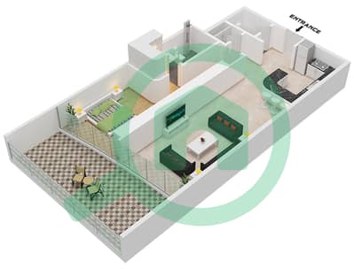 المخططات الطابقية لتصميم التصميم 7 FLOOR 9-46,49-69 شقة 1 غرفة نوم - الحبتور تاور