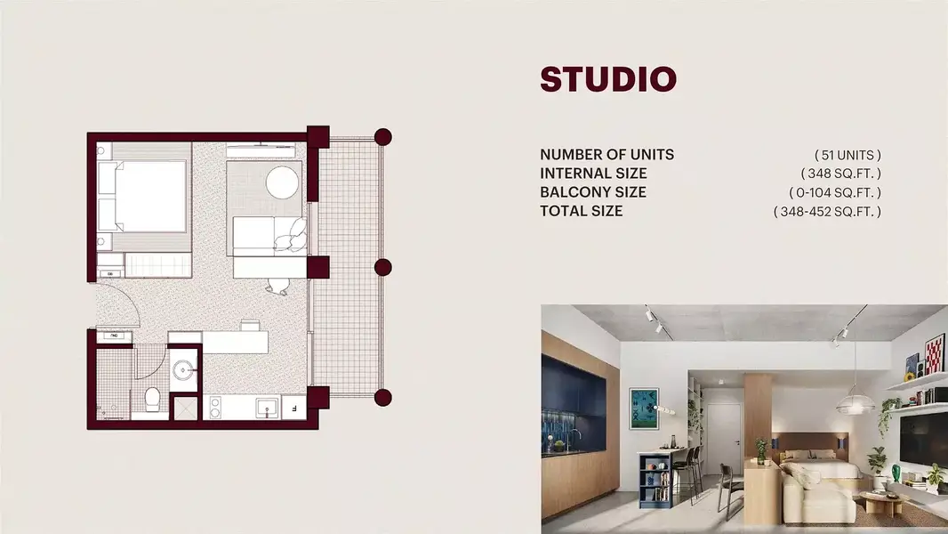 0 BR floor plan