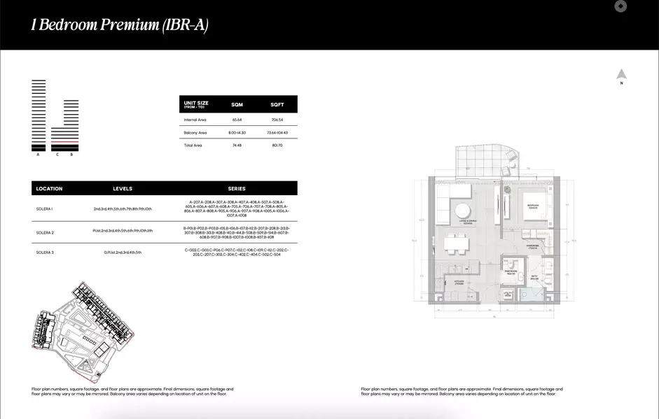 1 BR floor plan