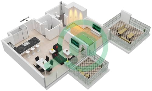 Ellington Beach House - 1 Bedroom Apartment Type 1 Floor plan