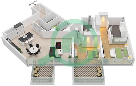 Ellington Beach House - 2 Bedroom Apartment Type 3 Floor plan