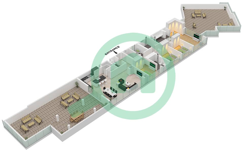 Ellington Beach House - 4 Bedroom Apartment Type 3 Floor plan Type 3 Floor Penthouse interactive3D