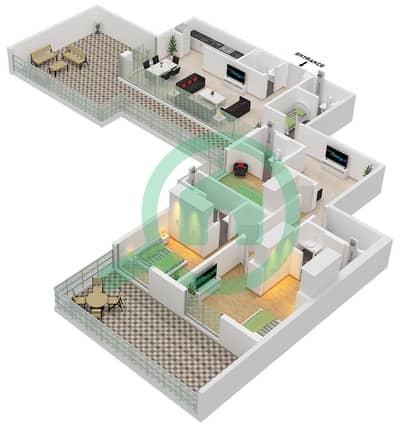 Aura - 3 Bedroom Apartment Type D1 Floor plan