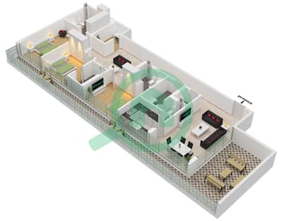 Aura - 3 Bedroom Apartment Type D2 Floor plan
