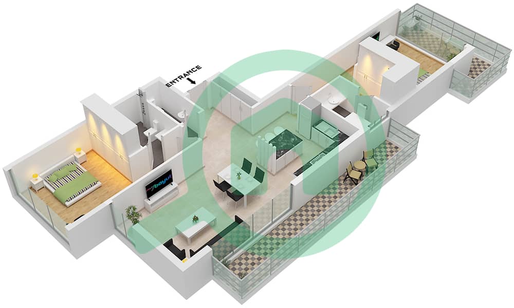 O Ten - 2 Bedroom Apartment Unit 11 FLOOR 2-7 Floor plan Unit 11 Floor 2-7 interactive3D