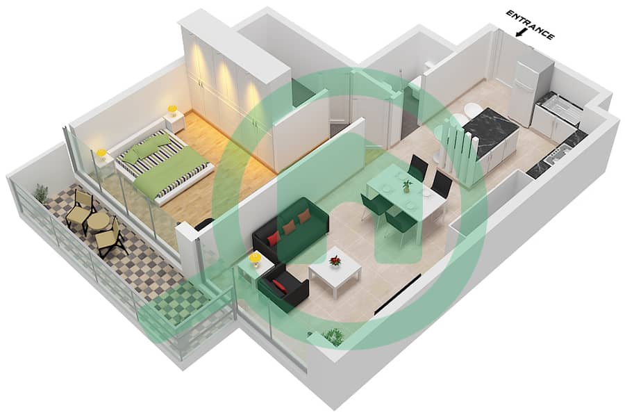 O Ten - 1 Bedroom Apartment Unit 13 FLOOR 2-7 Floor plan Unit 13 Floor 2-7 Unit 11 Floor 8-10 interactive3D
