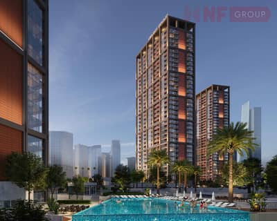 Studio for Sale in Business Bay, Dubai - 647062a084c87ab2ed56283e_HighresSG_peninsula_003_C09_pool_view_002_Clean_02CC. jpg