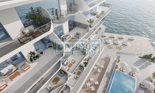 شقة 1 غرفة نوم للبيع في جزيرة المرجان، رأس الخيمة - bird view on balconies . png
