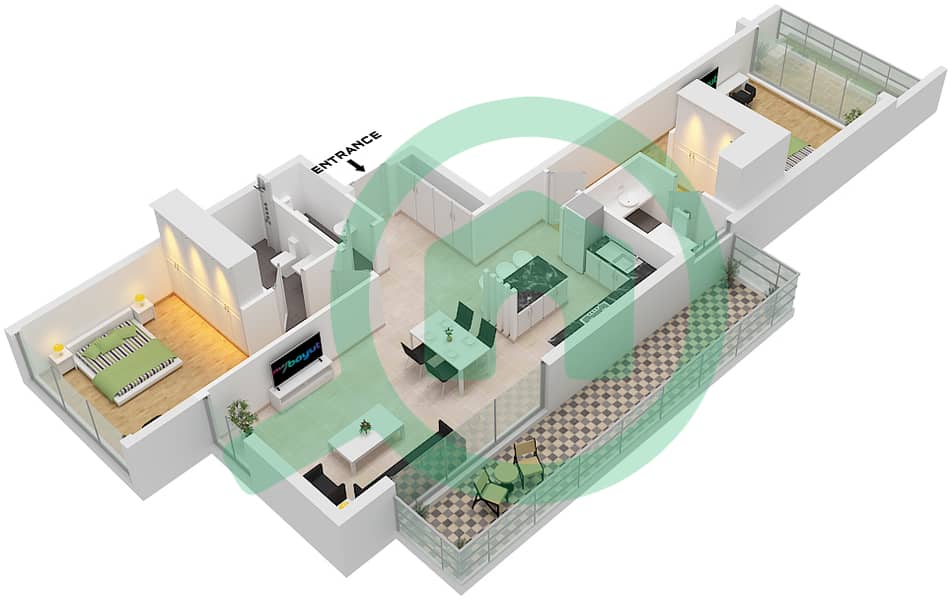 O Ten - 2 Bedroom Apartment Unit 11 FLOOR 1 Floor plan Unit 11 Floor 1 interactive3D