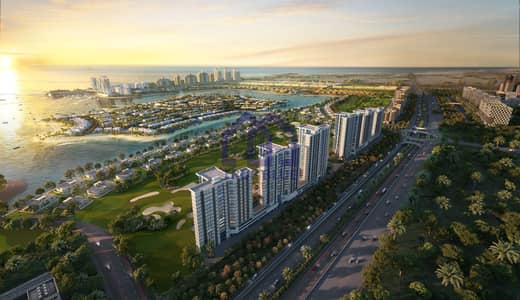 1 Bedroom Flat for Sale in Al Hamra Village, Ras Al Khaimah - 1. Aerial Evening. jpg
