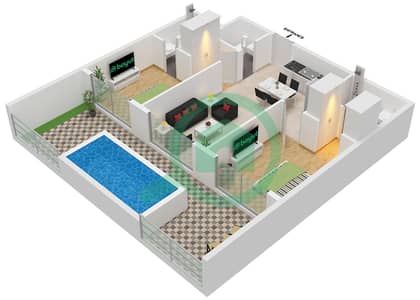 Vincitore Aqua Dimore - 2 Bedroom Apartment Type C FLOOR 2 TO 19 Floor plan