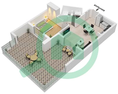 Резиденции Шамс - Апартамент 1 Спальня планировка Тип/мера 1B-2/UNIT 1 FLOOR GROUND