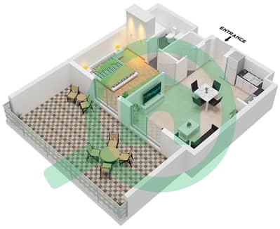 Резиденции Шамс - Апартамент 1 Спальня планировка Тип/мера 1D4-1 / UNIT 6 FLOOR 1