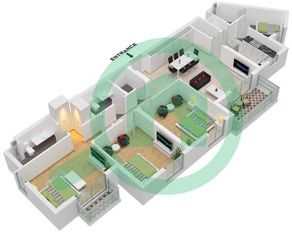 Type 3J-1 Unit 1 Floor 3-7