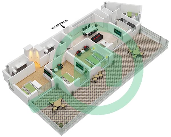 Type 3J-2 Unit 1 Floor 2